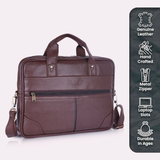 Crux vegan leather laptop messenger bag