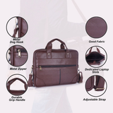 Crux vegan leather laptop messenger bag