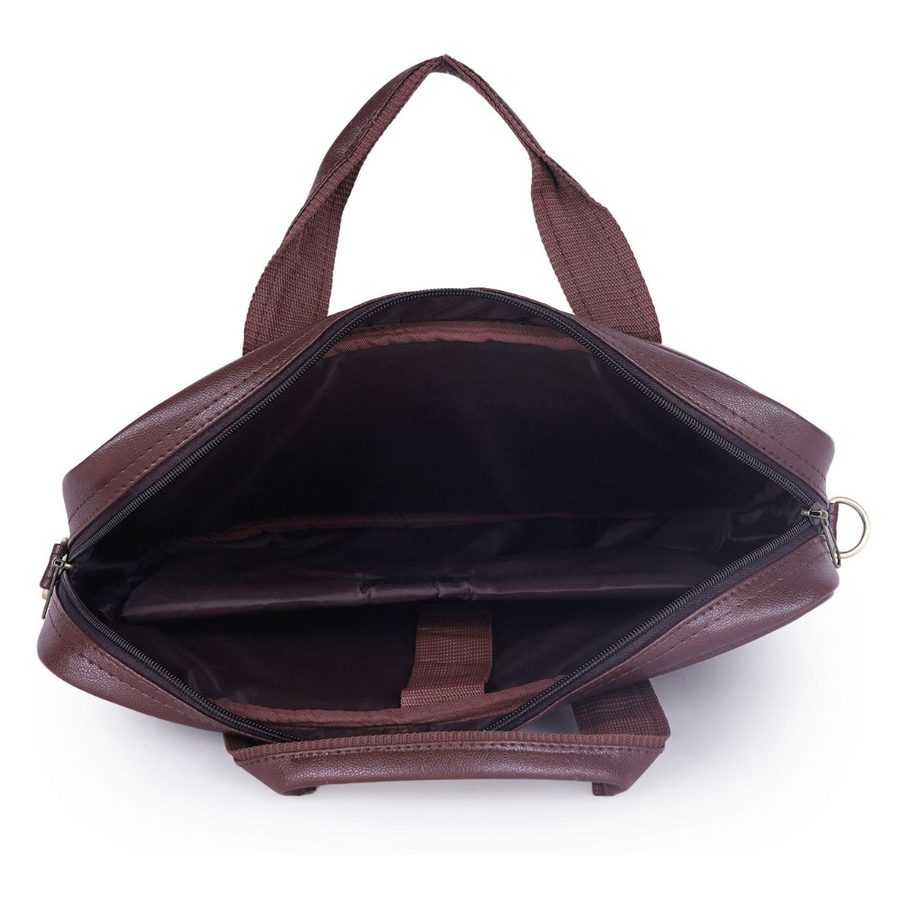 Crux vegan leather laptop messenger bag