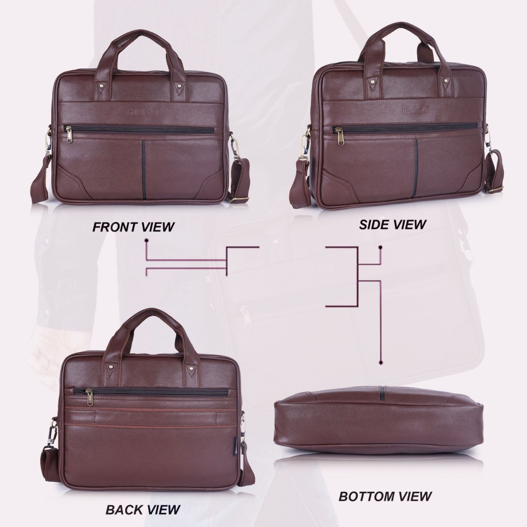 Crux vegan leather laptop messenger bag