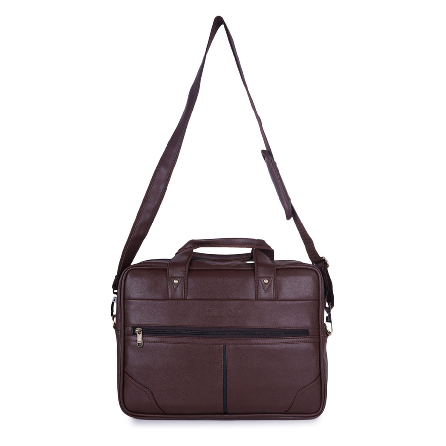 Crux vegan leather laptop messenger bag