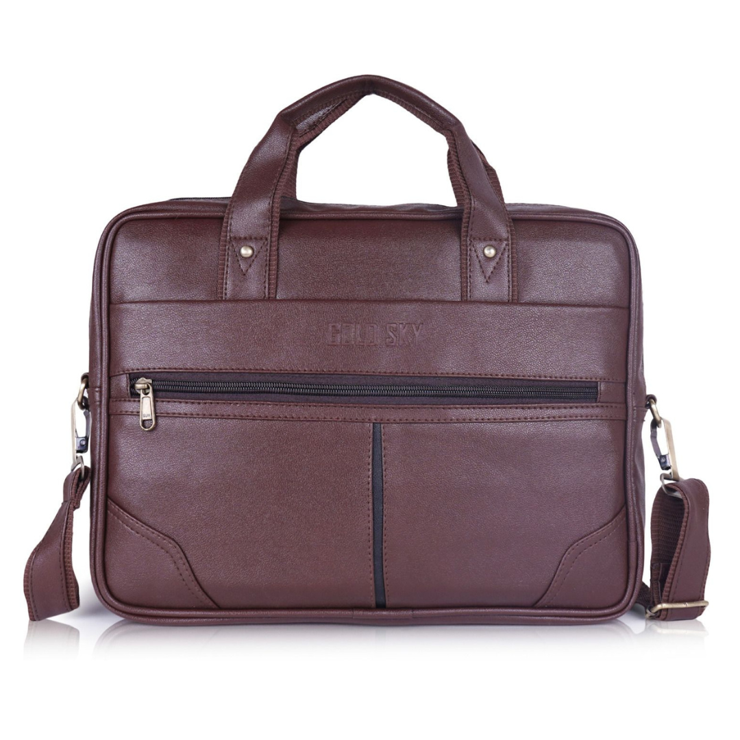 Crux vegan leather laptop messenger bag