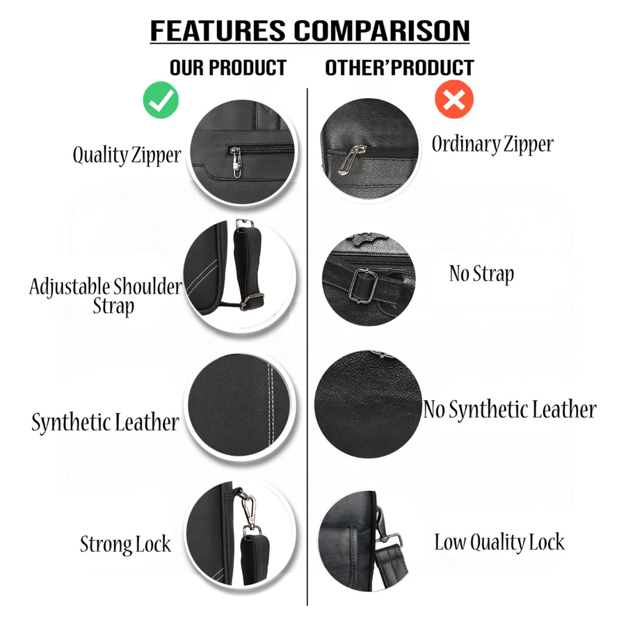 UrbanSplit Vegan Leather Messenger Bag