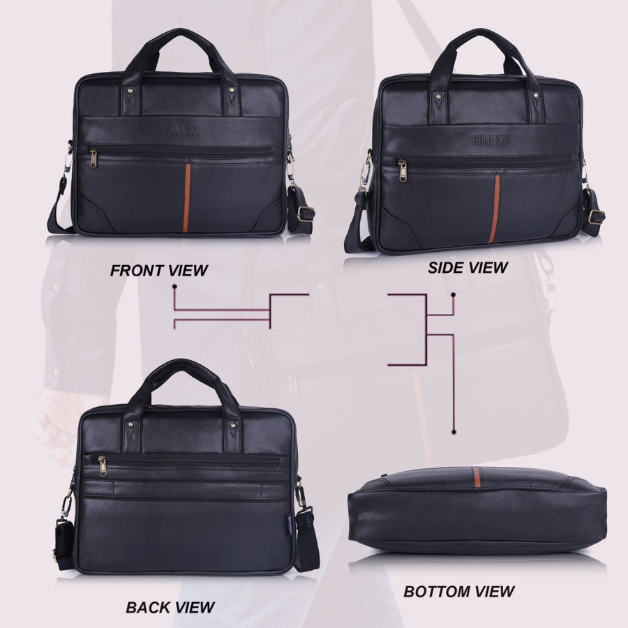 Crux vegan leather laptop messenger bag