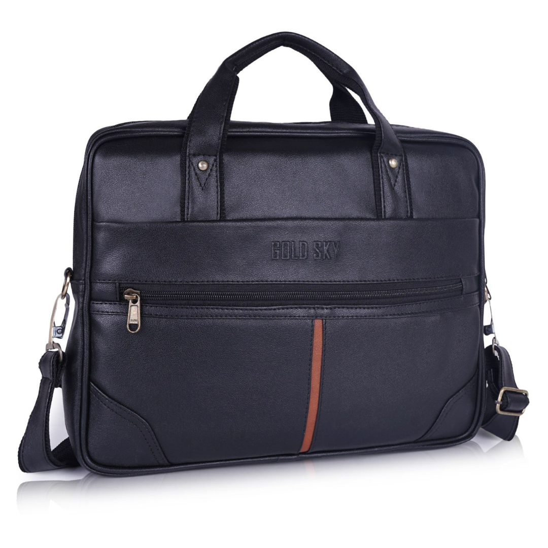 Crux vegan leather laptop messenger bag