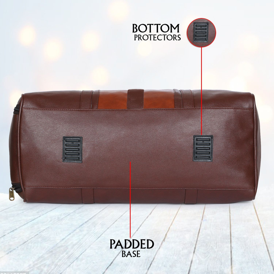 VoyagerX Vegan Leather Duffel with Shoe Compartment - 45 L