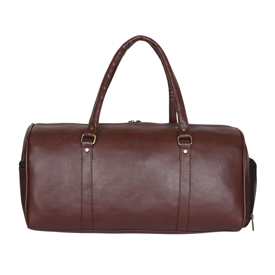 VoyagerX Vegan Leather Duffel with Shoe Compartment - 45 L
