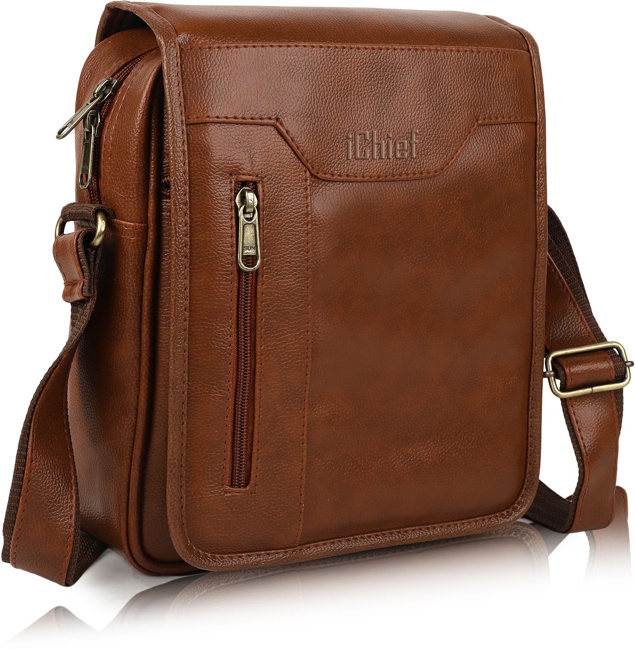 ModVault Premium PU Leather Men’s Sling Bag With Padded Tab Sleeve