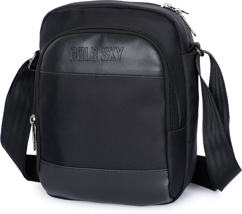 GOLD SKY Black Sling Bag – Shockproof iPad Compartment Unisex