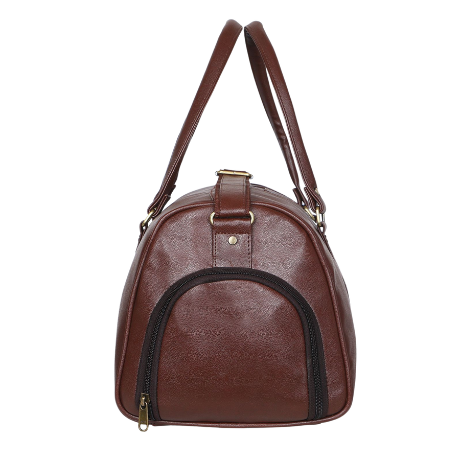 VoyagerX Vegan Leather Duffel with Shoe Compartment - 45 L