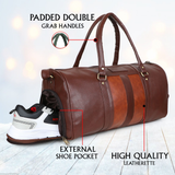 VoyagerX Vegan Leather Duffel with Shoe Compartment - 45 L