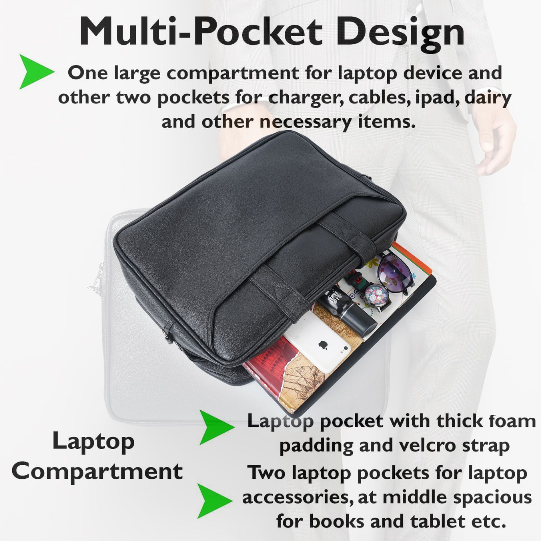 Elite Premium 16 Inch Laptop Office Shoulder Messenger Bag