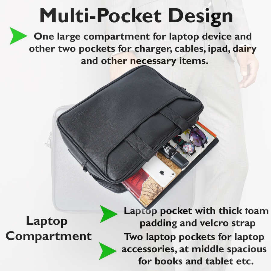 Elite Premium 16 Inch Laptop Office Shoulder Messenger Bag