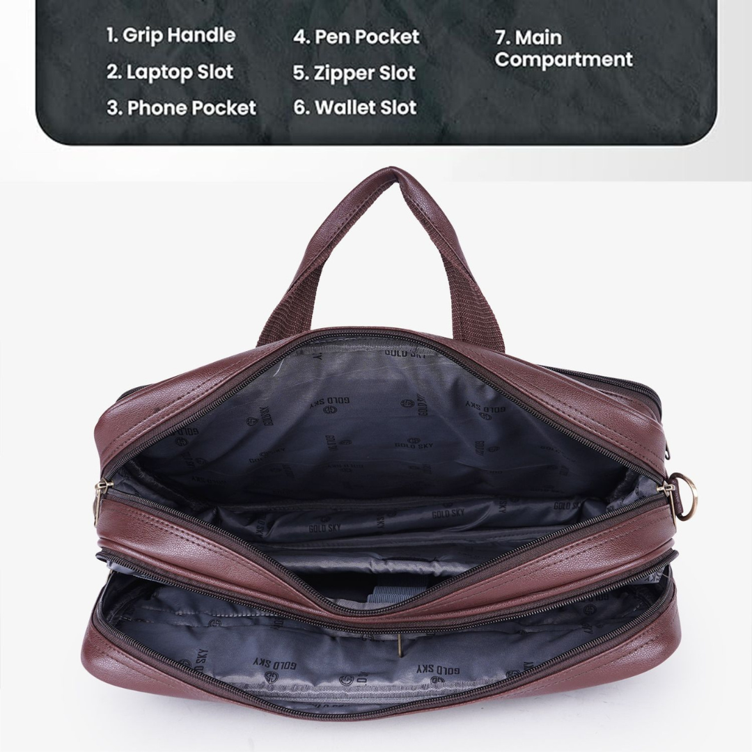 UrbanArc Pro Vegan Leather Laptop Messenger Bag