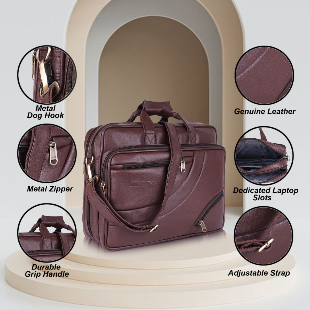 UrbanArc Pro Vegan Leather Laptop Messenger Bag