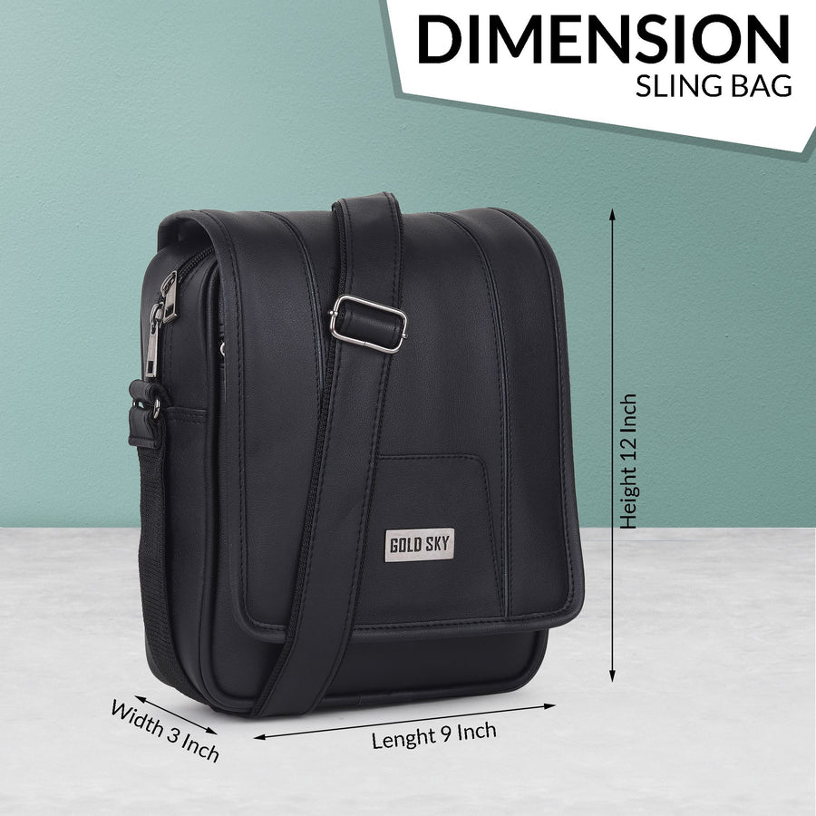 Draper Premium Vegan Leather Sling Bag With Padded Tab Sleeve
