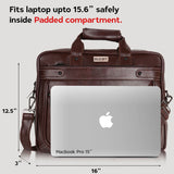 LuxCraft Expandable Vegan Leather Laptop Messenger Bag