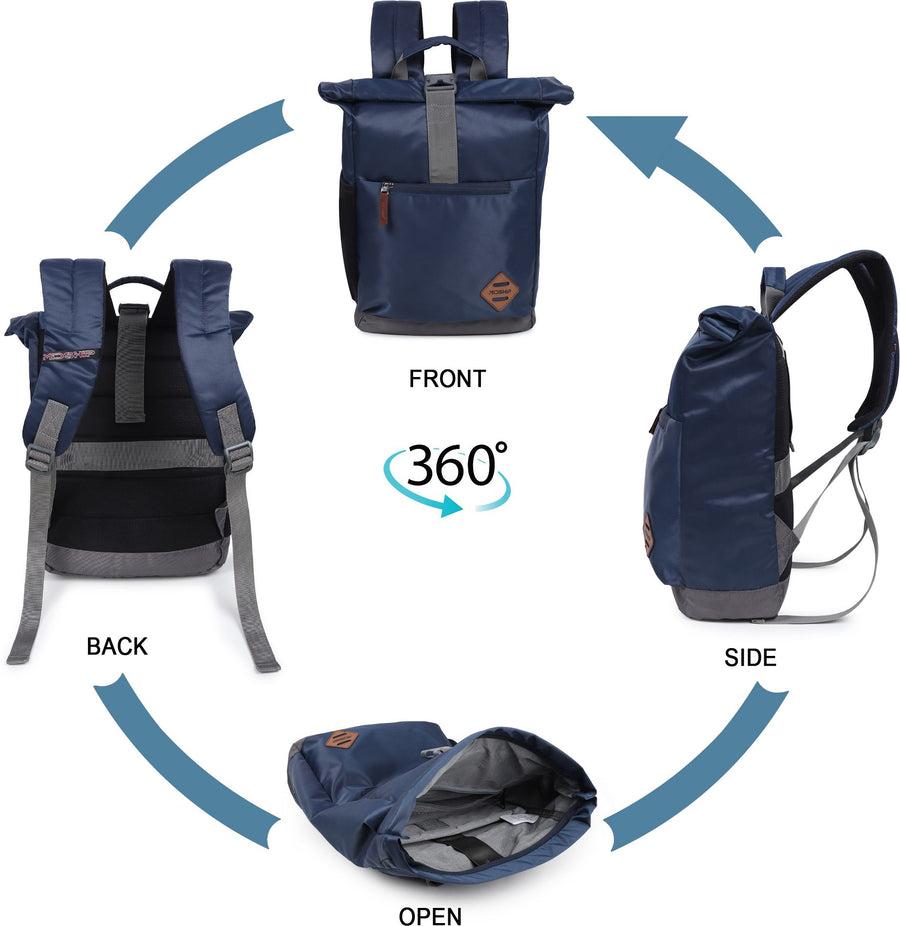 MIDSHIP Navigator 15" Nylon Roll Top Backpack - 15 L