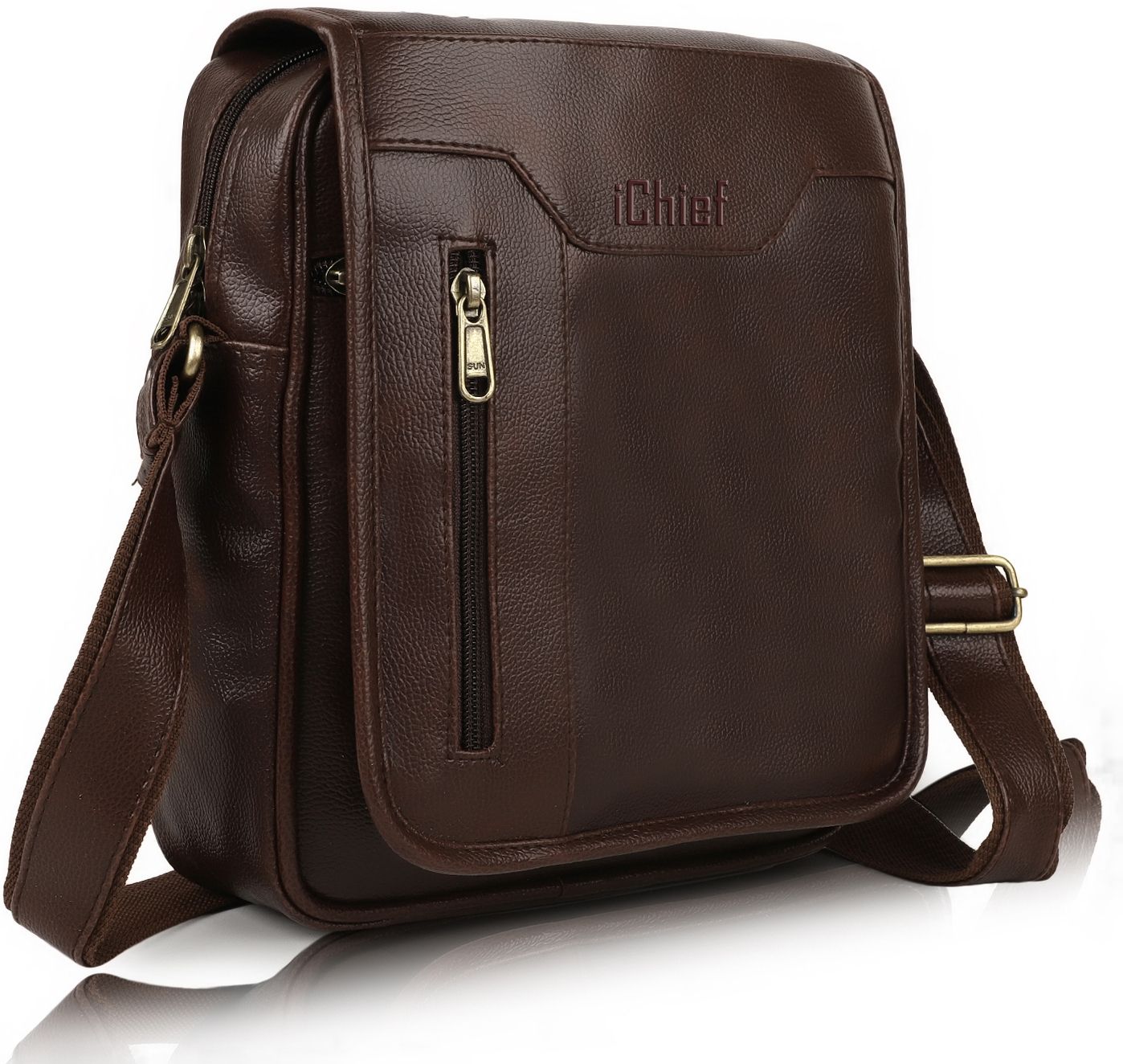 ModVault Premium PU Leather Men’s Sling Bag With Padded Tab Sleeve