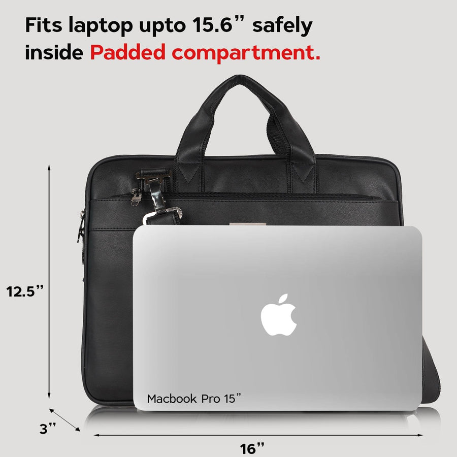 UrbanFlex Expandable Vegan Leather Messenger Bag