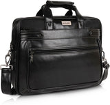 LuxCraft Expandable Vegan Leather Laptop Messenger Bag