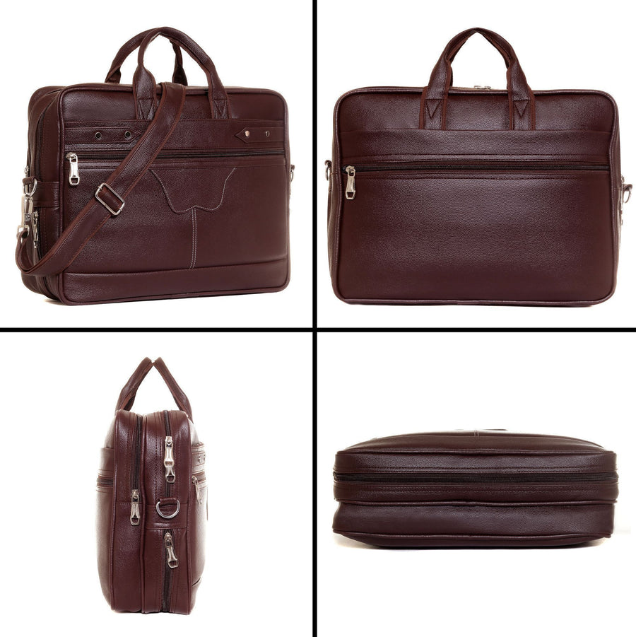 FlutterX Dual Compartment Expandable Laptop Messenger Office Bag