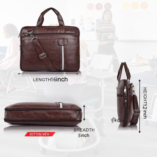 WhiteLine Bottom Expandable Laptop Messenger Bag for Men