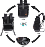 MIDSHIP Navigator 15" Nylon Roll Top Backpack - 15 L