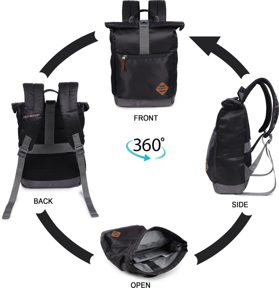 MIDSHIP Navigator 15" Nylon Roll Top Backpack - 15 L