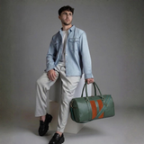 VoyagerX Vegan Leather Duffel with Shoe Compartment - 45 L