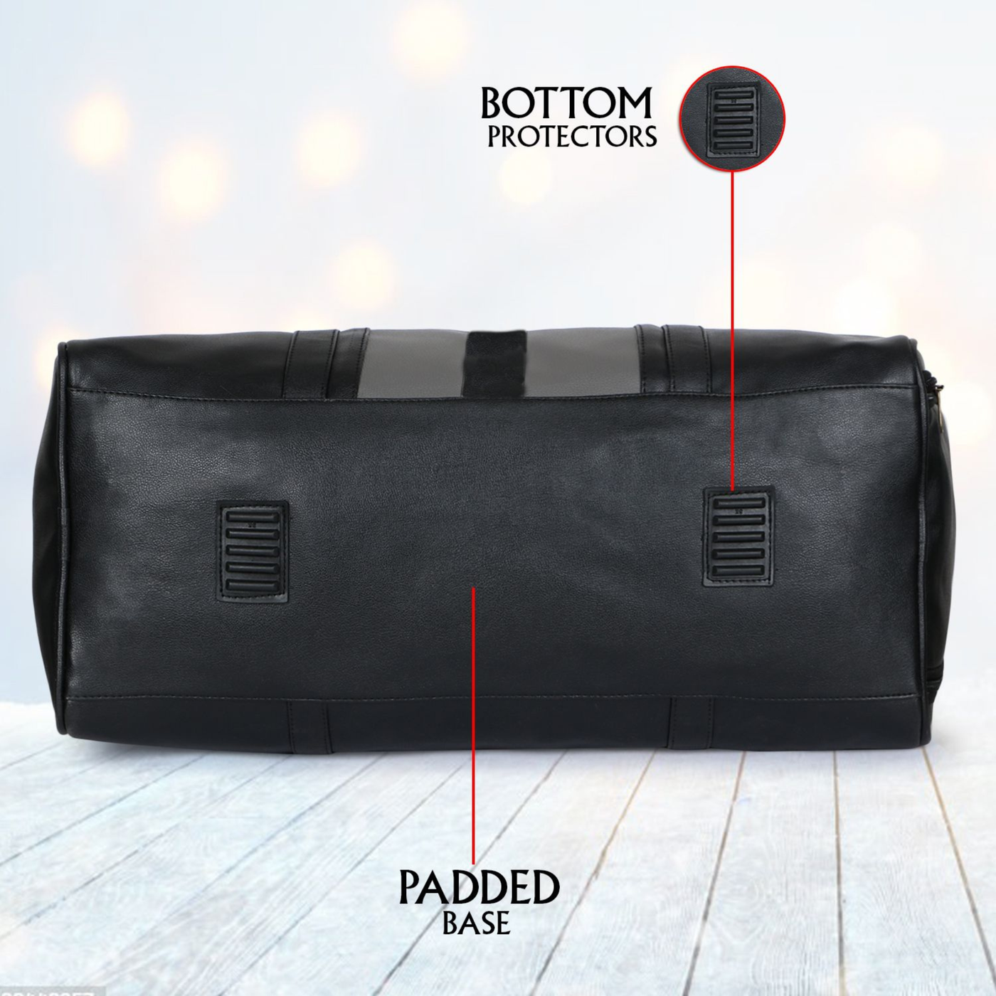VoyagerX Vegan Leather Duffel with Shoe Compartment - 45 L