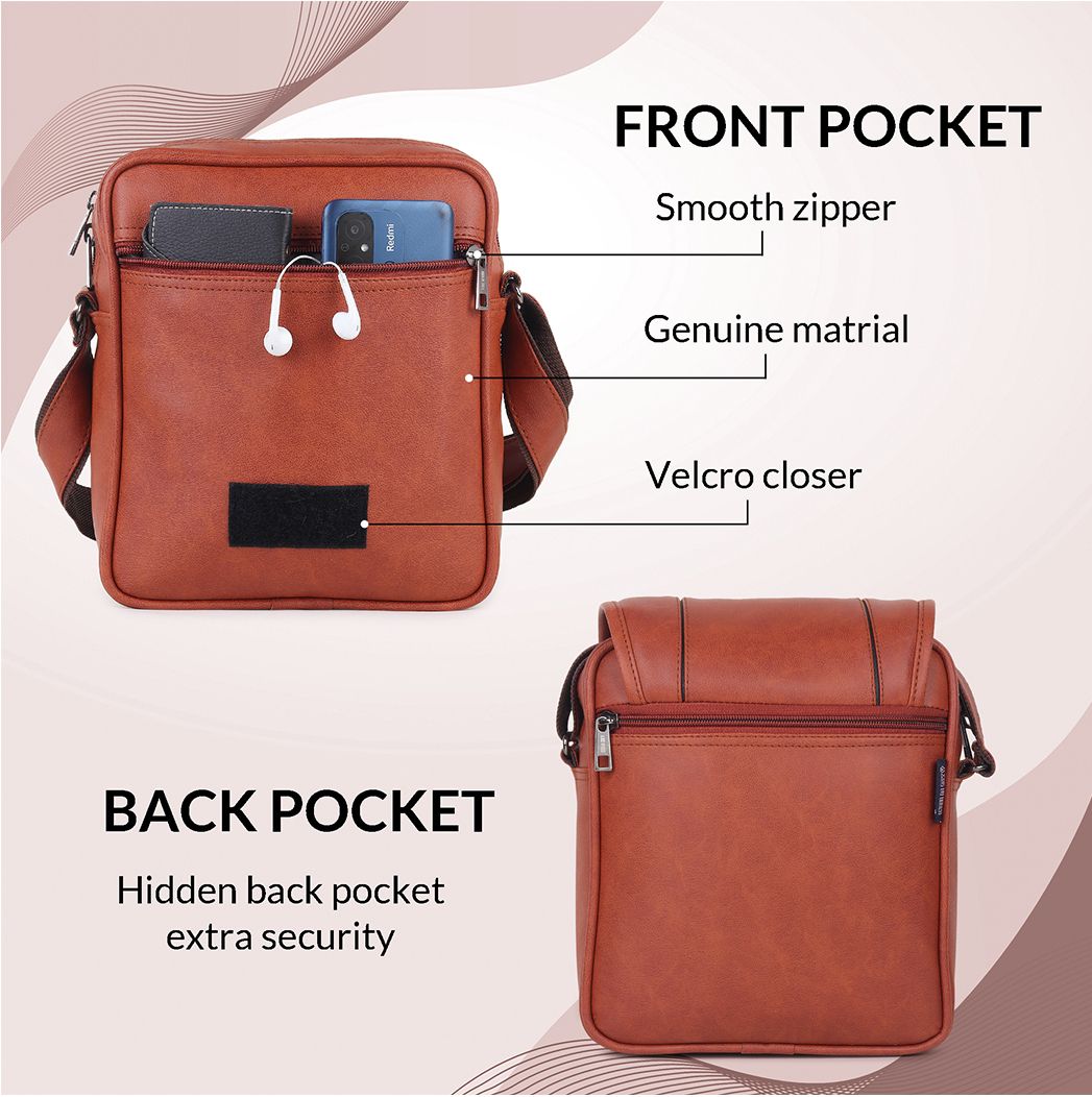 Draper Premium Vegan Leather Sling Bag With Padded Tab Sleeve