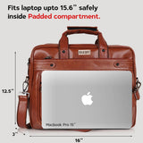 LuxCraft Expandable Vegan Leather Laptop Messenger Bag
