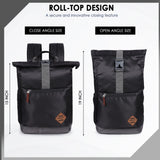 MIDSHIP Navigator 15" Nylon Roll Top Backpack - 15 L