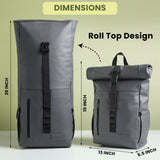 Vantior Premium Vegan Leather Roll Top Backpack