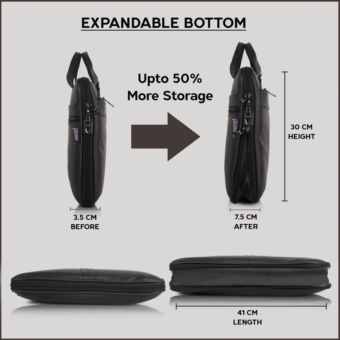 UrbanFlex Expandable Vegan Leather Messenger Bag