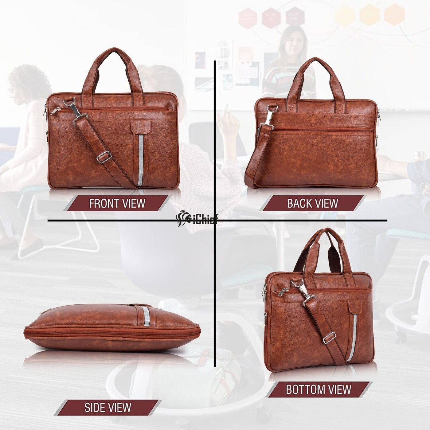 WhiteLine Bottom Expandable Laptop Messenger Bag for Men