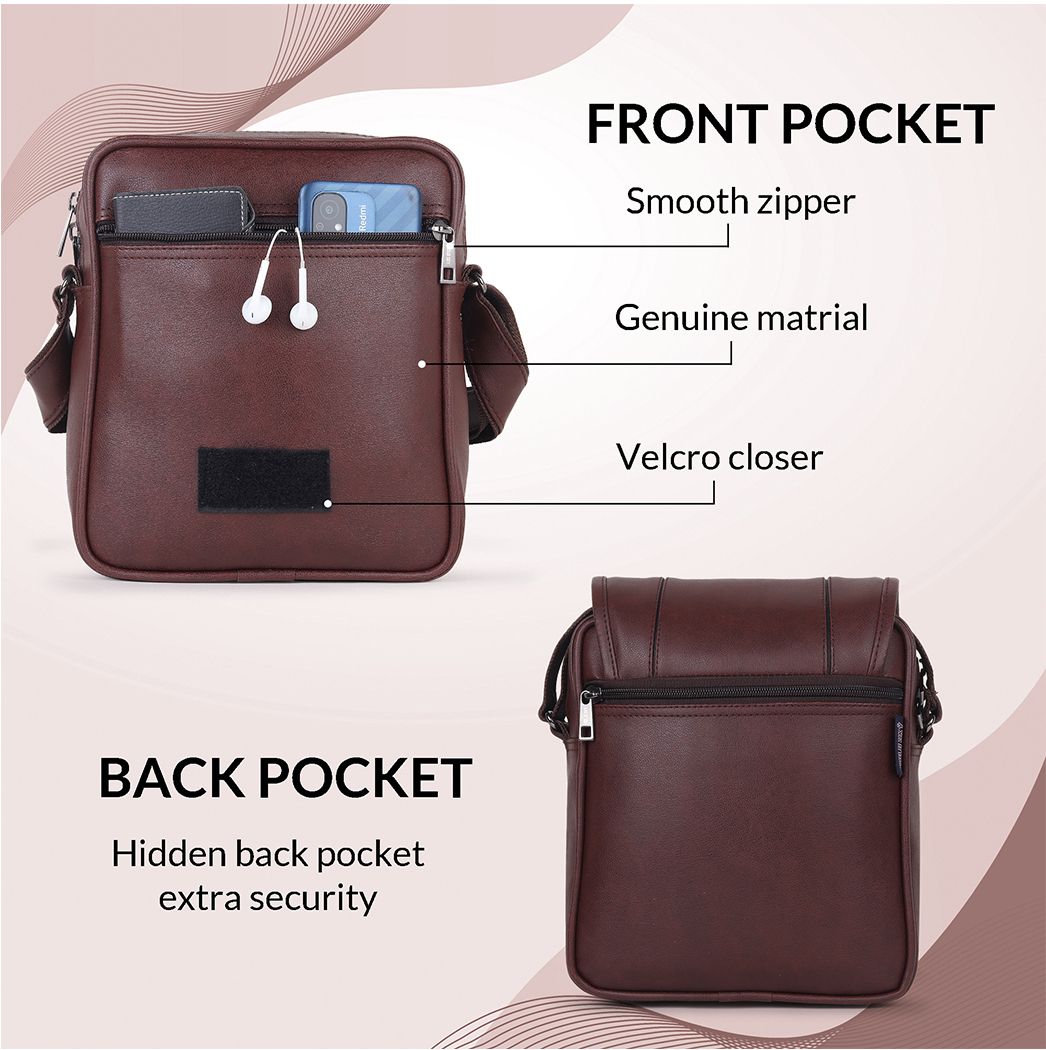 Draper Premium Vegan Leather Sling Bag With Padded Tab Sleeve