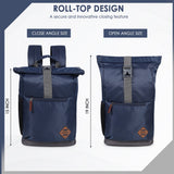 MIDSHIP Navigator 15" Nylon Roll Top Backpack - 15 L