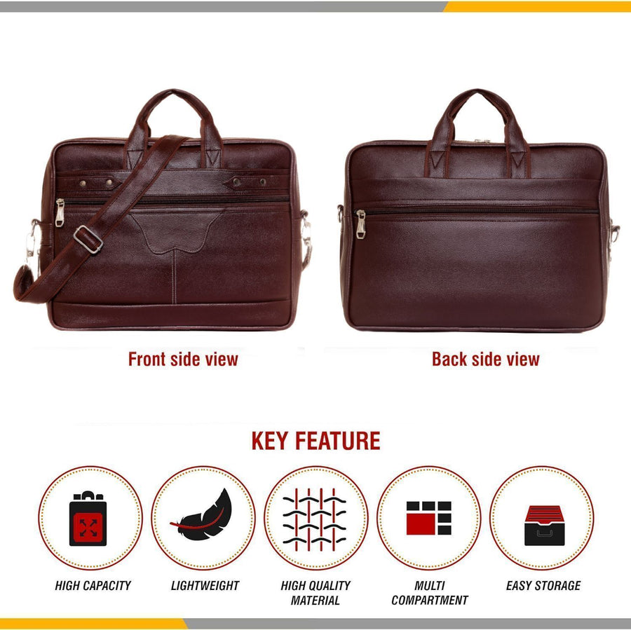 FlutterX Dual Compartment Expandable Laptop Messenger Office Bag