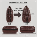 LuxCraft Expandable Vegan Leather Laptop Messenger Bag