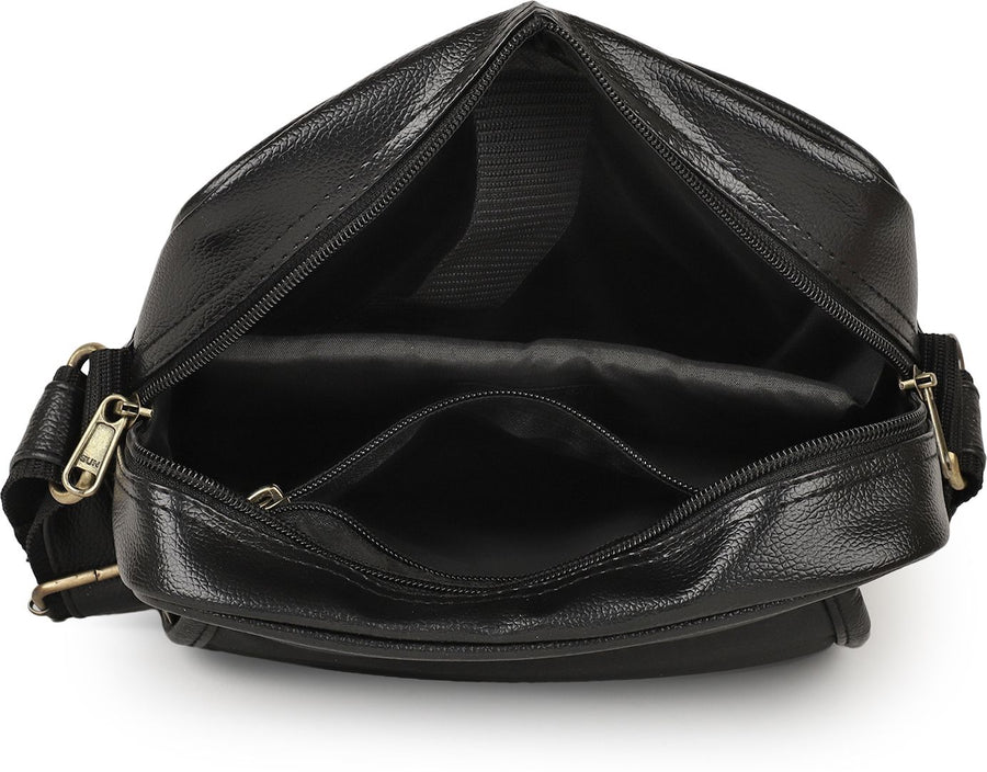 ModVault Premium PU Leather Men’s Sling Bag With Padded Tab Sleeve