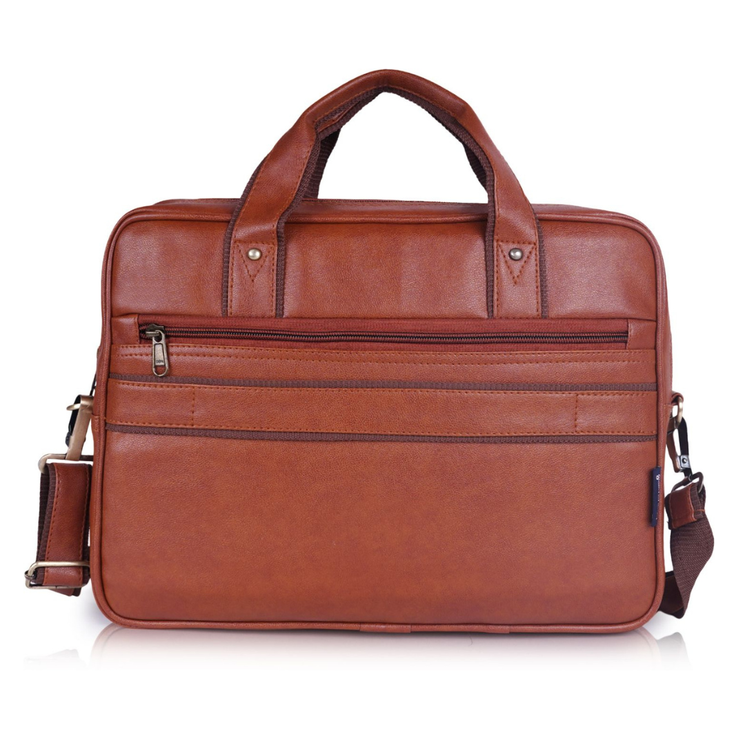 Crux vegan leather laptop messenger bag