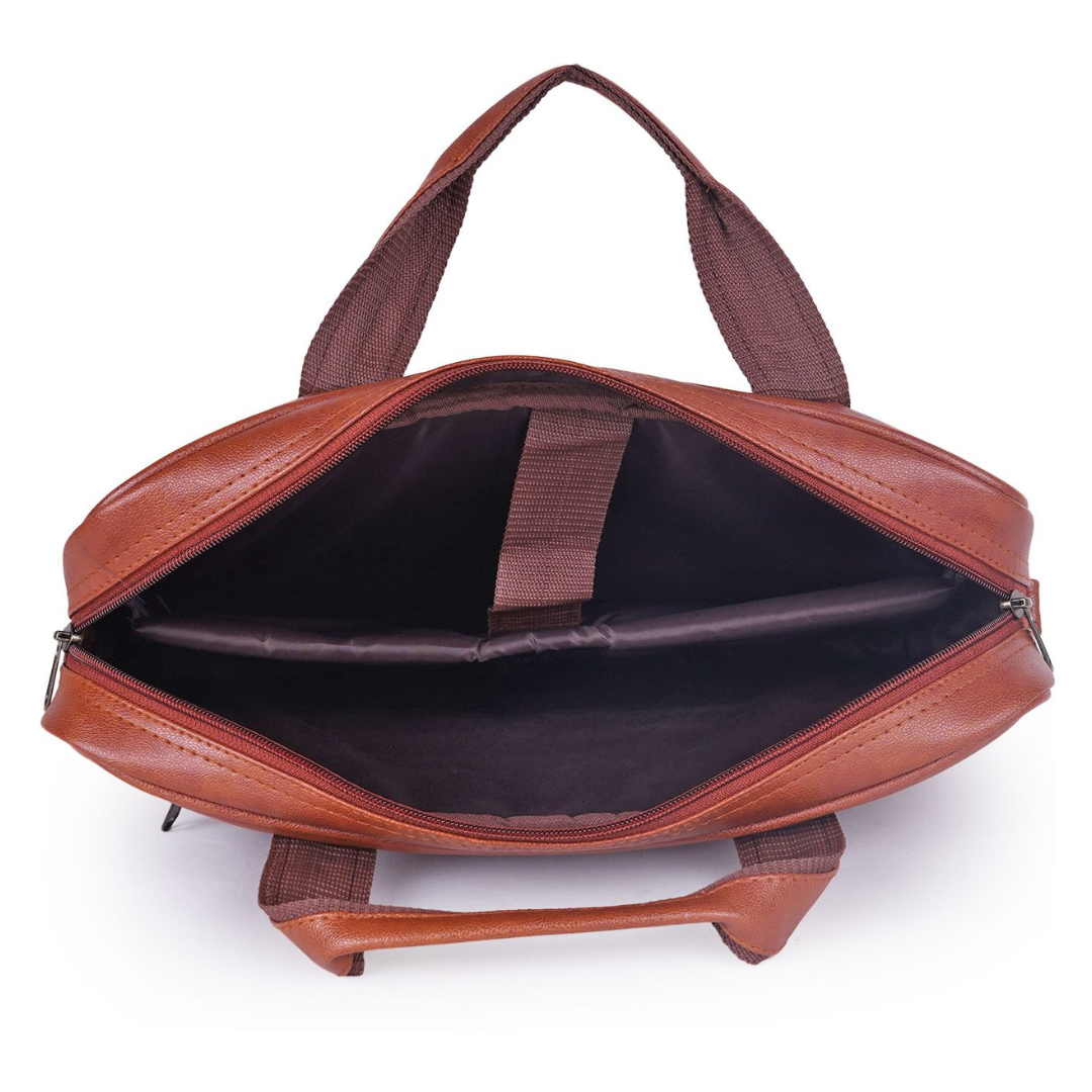 Crux vegan leather laptop messenger bag