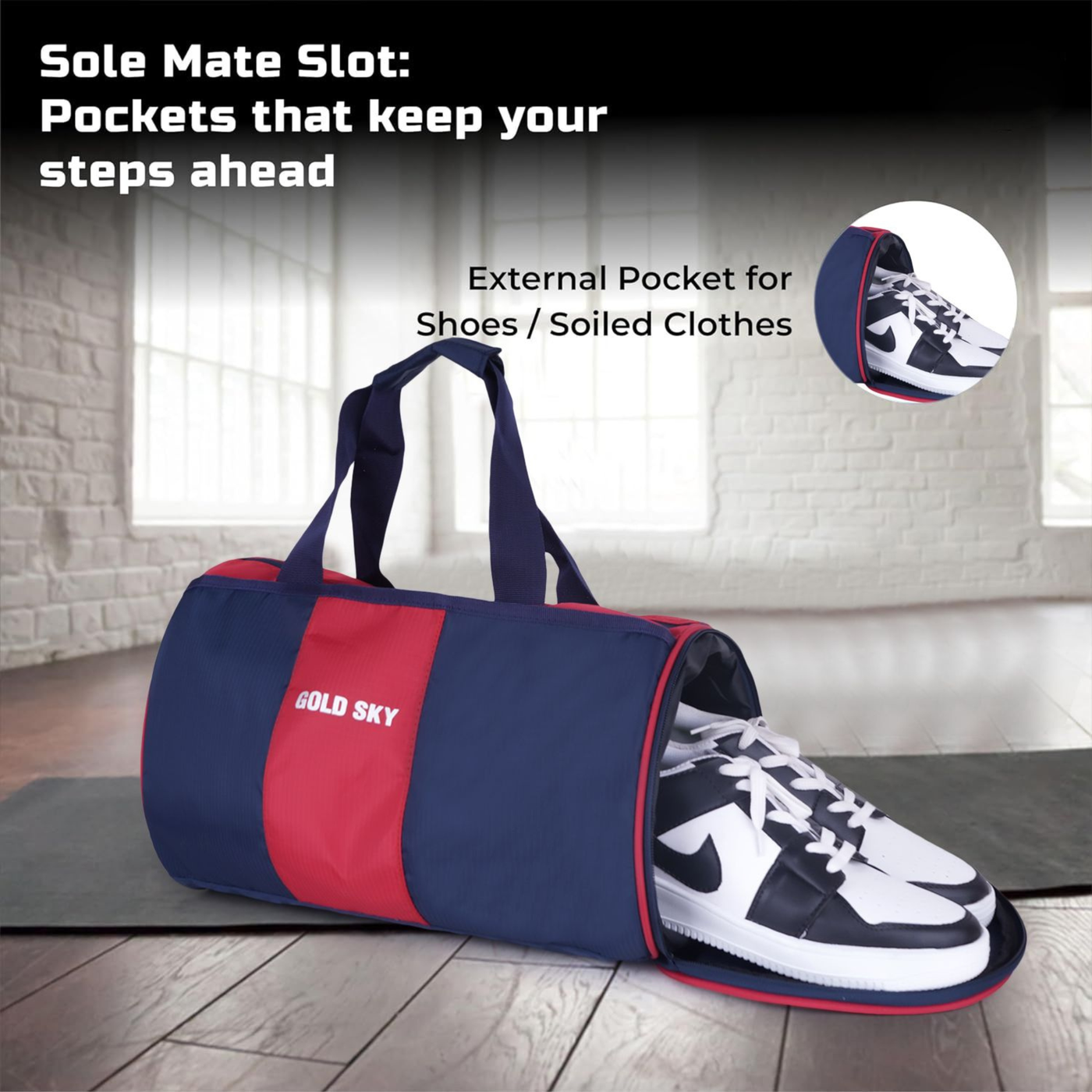 FitPro Polyester Gym Bag with Dedicated Shoe Pocket