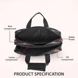 LuxCraft Expandable Vegan Leather Laptop Messenger Bag