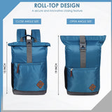 MIDSHIP Navigator 15" Nylon Roll Top Backpack - 15 L