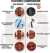 LuxCraft Expandable Vegan Leather Laptop Messenger Bag