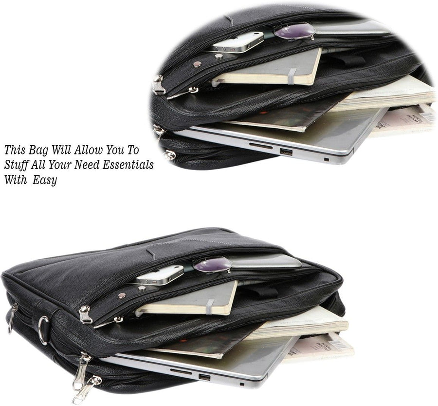FlutterX Dual Compartment Expandable Laptop Messenger Office Bag