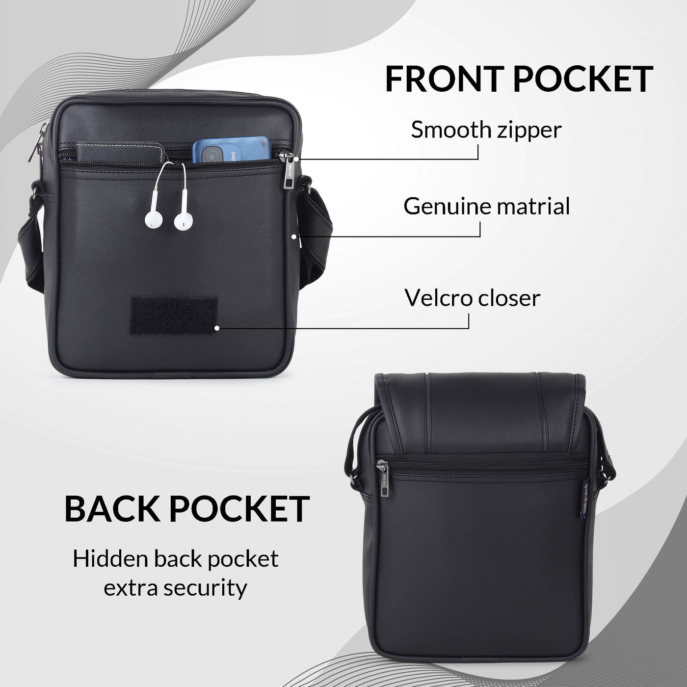 Draper Premium Vegan Leather Sling Bag With Padded Tab Sleeve